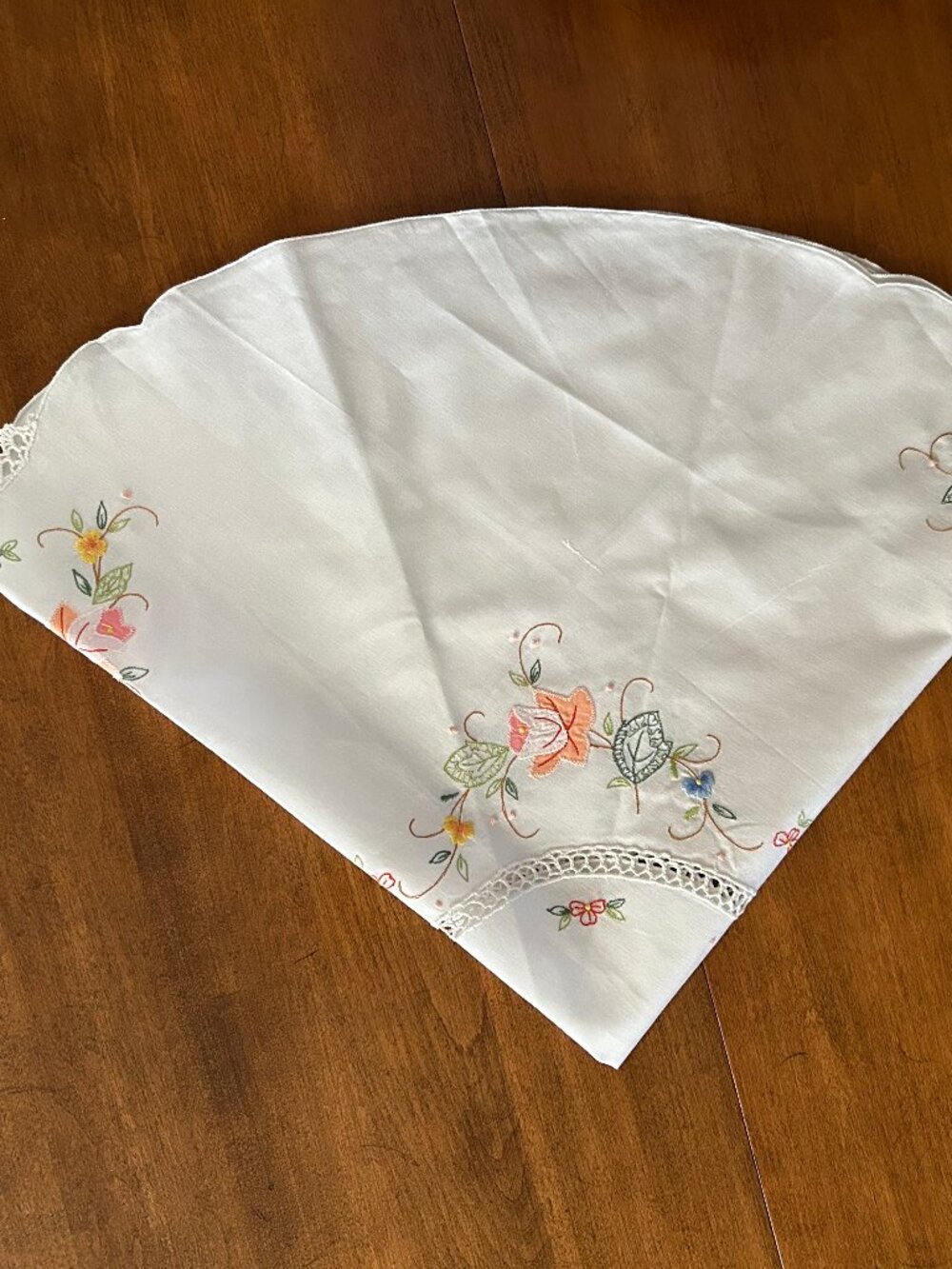 Embroidered Round Tablecloth - Picture 2 of 3